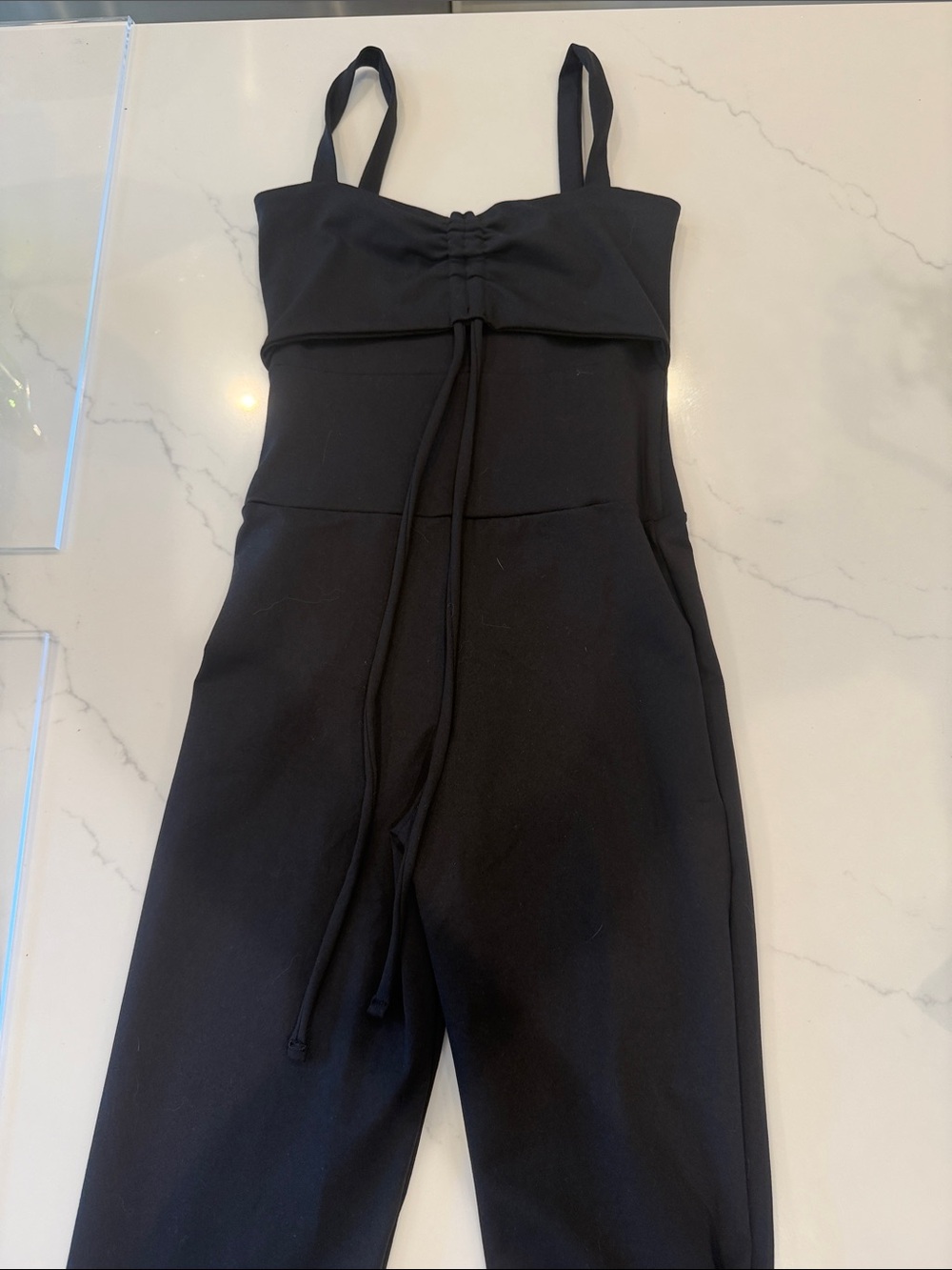 Live The Process Black Sleeveless Drawstring Jumpsuit